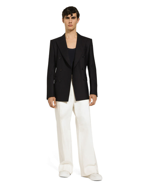 SAILOR-STYLE STRETCH COTTON PANTS