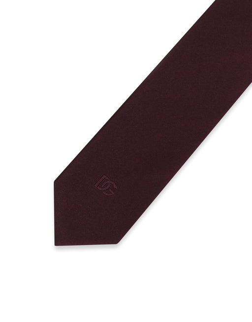 6-CM SILK BLADE TIE WITH DG LOGO EMBROIDERY