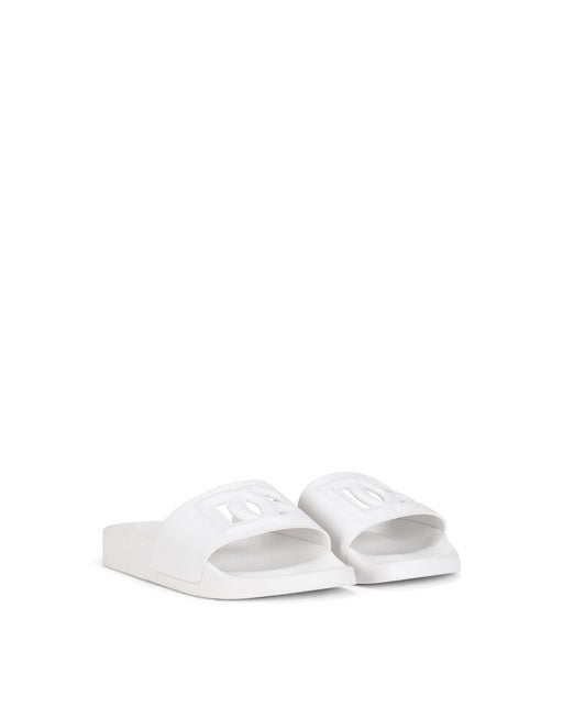 LEATHER SLIDERS WITH DG MILLENNIALS LOGO