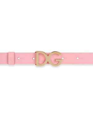 PATENT LEATHER BELT WITH DG LOGO