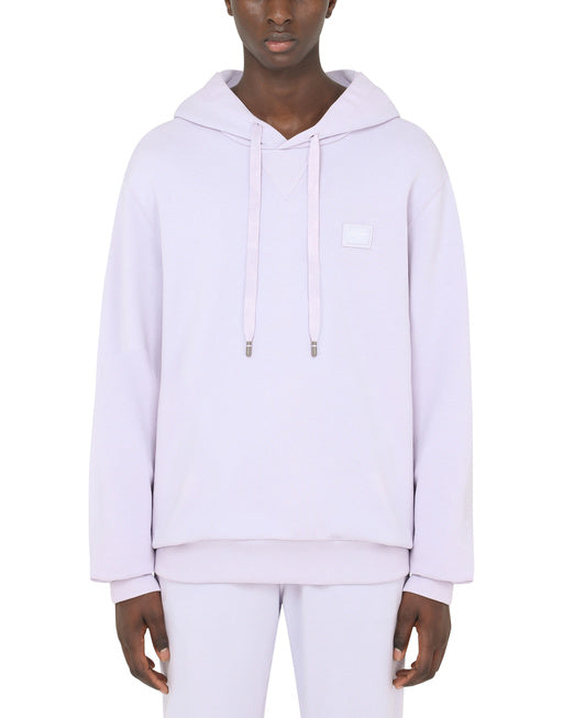 JERSEY HOODIE WITH BRANDED TAG