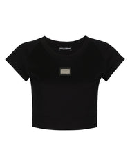 CROPPED JERSEY T-SHIRT WITH DOLCE&GABBANA TAG