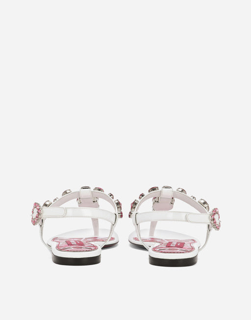 PATENT LEATHER THONG SANDALS