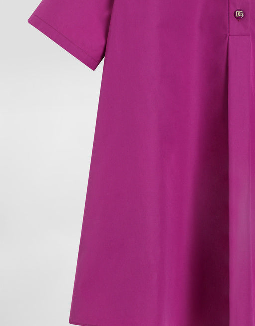COTTON POPLIN DRESS WITH PATCH