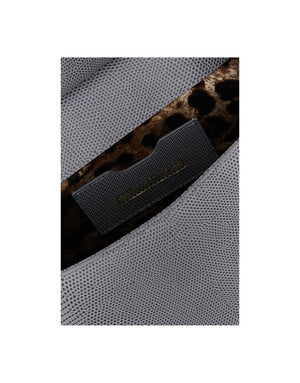 MEDIUM IGUANA PRINT CALFSKIN SICILY BAG WITH CRYSTAL DG LOGO PATCH