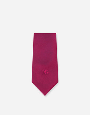 6-CM SILK BLADE TIE WITH DG LOGO EMBROIDERY