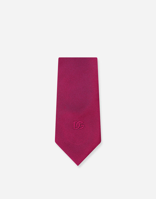 6-CM SILK BLADE TIE WITH DG LOGO EMBROIDERY
