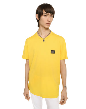 COTTON T-SHIRT WITH BRANDED TAG