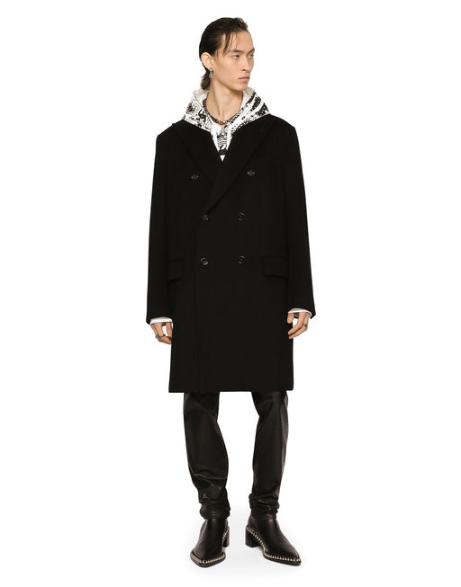 DECONSTRUCTED DOUBLE-BREASTED WOOL COAT