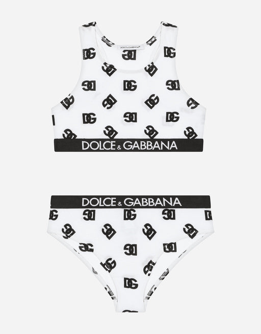 JERSEY UNDERWEAR SET WITH DG LOGO PRINT