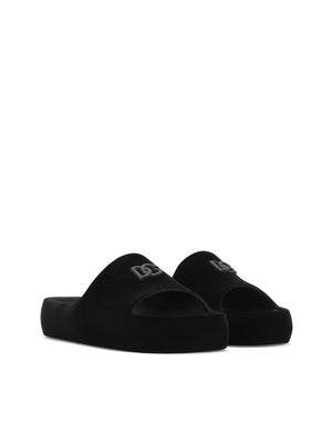 FLOCKED RUBBER BEACHWEAR SLIDERS