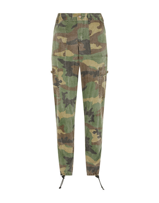 COTTON CARGO PANTS WITH CAMOUFLAGE PRINT