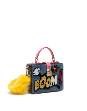 VELVET DOLCE BOX BAG WITH EMBROIDERY