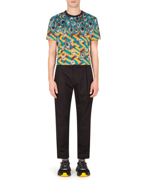 COTTON T-SHIRT WITH FEATHER PRINT
