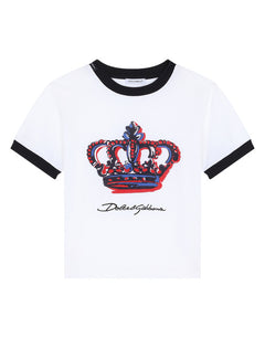 JERSEY T-SHIRT WITH PICTORIAL CROWN PRINT