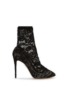 STRETCH LACE AND GROS GRAIN BOOTIES
