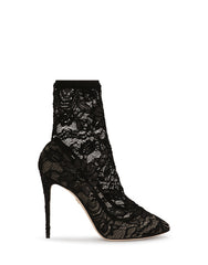 STRETCH LACE AND GROS GRAIN BOOTIES
