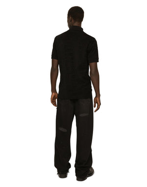 PIQUÉ POLO-SHIRT WITH FLOCKED DOLCE&GABBANA LOGO