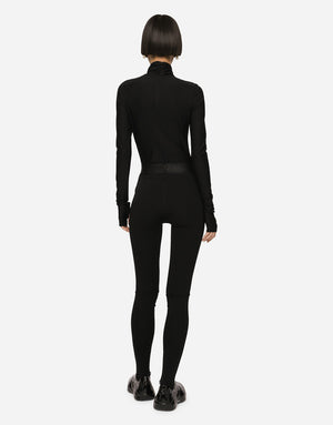 JERSEY TURTLE-NECK BODYSUIT WITH DG LOGO