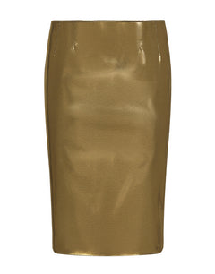 FOILED SATIN CALF-LENGTH SKIRT