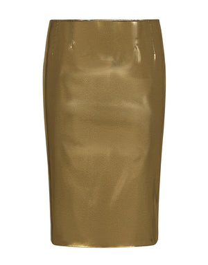 FOILED SATIN CALF-LENGTH SKIRT