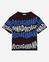JERSEY T-SHIRT WITH DOLCE&GABBANA LOGO PRINT