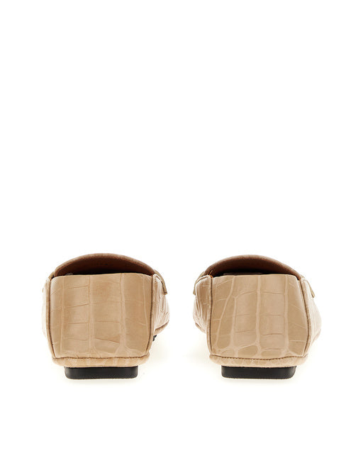 CROCODILE-PRINT CALFSKIN DRIVER SHOES