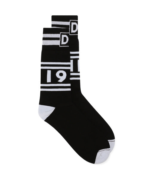 STRETCH COTTON SOCKS WITH JACQUARD DG LOGO