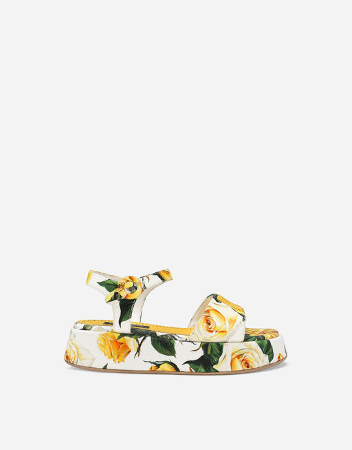 PRINTED CANVAS SANDALS