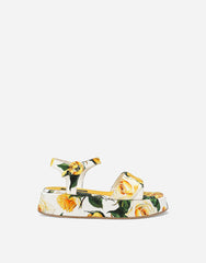 PRINTED CANVAS SANDALS