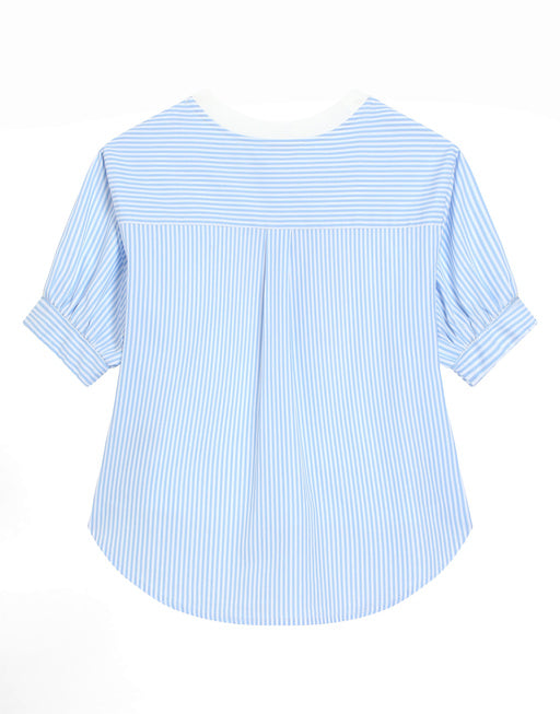 POPLIN AND JERSEY T-SHIRT WITH PATCH