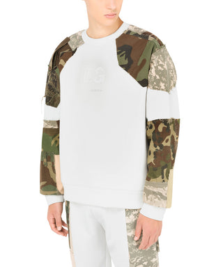 CAMOUFLAGE PATCHWORK SWEATSHIRT WITH DG LOGO