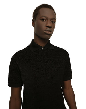 PIQUÉ POLO-SHIRT WITH FLOCKED DOLCE&GABBANA LOGO