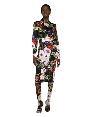 SATIN SHIRT WITH ROSE GARDEN PRINT