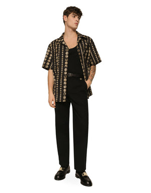 COIN DETAIL COTTON GABARDINE PANTS