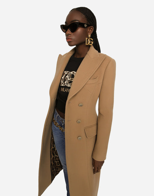 LONG DOUBLE-BREASTED WOOL AND CASHMERE COAT