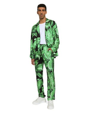 BANANA-TREE-PRINT SILK SHIRT