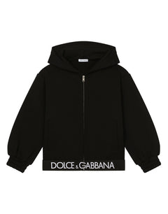JERSEY HOODIE WITH BRANDED ELASTIC