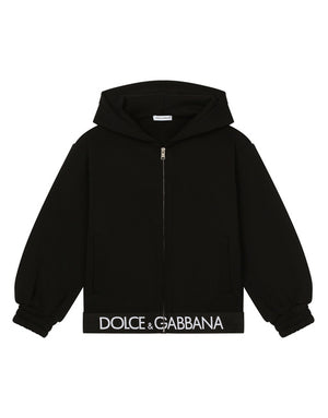 JERSEY HOODIE WITH BRANDED ELASTIC