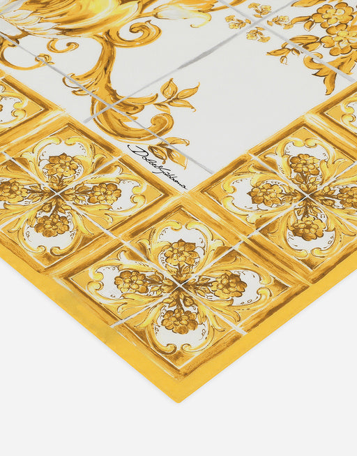 MAJOLICA-PRINT TWILL SCARF (90 X 90)