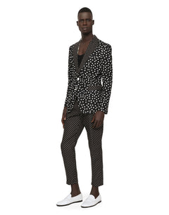 COTTON TAORMINA-FIT SUIT WITH POLKA-DOT PRINT