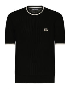 ROUND-NECK COTTON SWEATER WITH DG LOGO