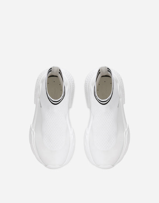 HIGH-TOP SLIP-ON SNEAKERS IN STRETCH MESH