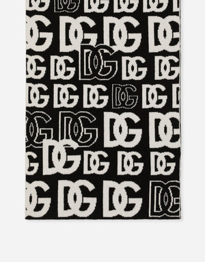 CASHMERE SCARF WITH ALL-OVER DG LOGO