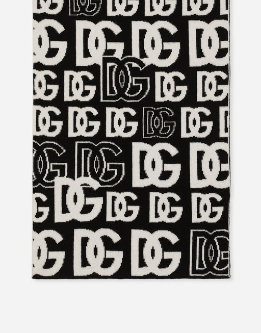 CASHMERE SCARF WITH ALL-OVER DG LOGO