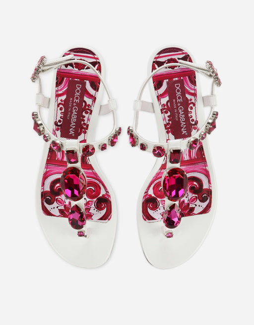 PATENT LEATHER THONG SANDALS