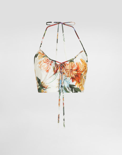 FLOWER-PRINT POPLIN TOP