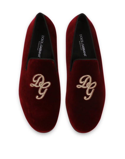 VELVET LOAFER WITH LOGO