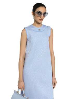 SLEEVELESS RASCHEL TWEED DRESS WITH DG LOGO