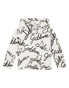 JERSEY HOODIE WITH ALL-OVER LOGO PRINT